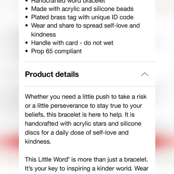 Little Words Project Fearless Beaded Stretch Bracelet - Picture 7 of 10